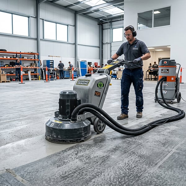 Dust-Reduced Concrete Grinding