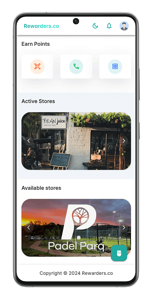 Rewarders App view on phone