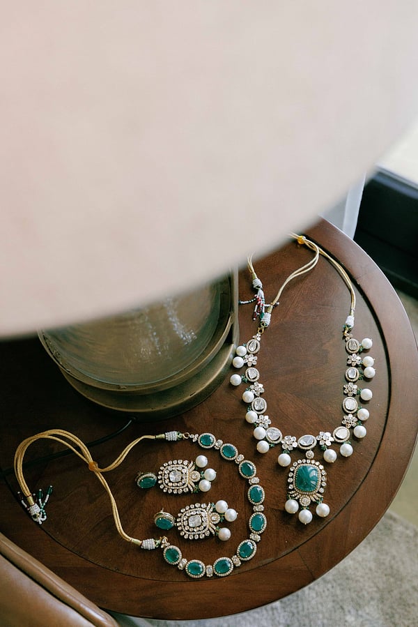 Bride's wedding shoes and accessories detail