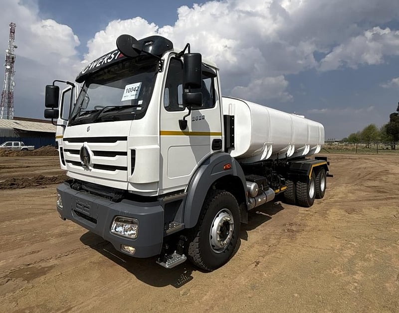 Front view of a clean, modern Aquafleet water truck