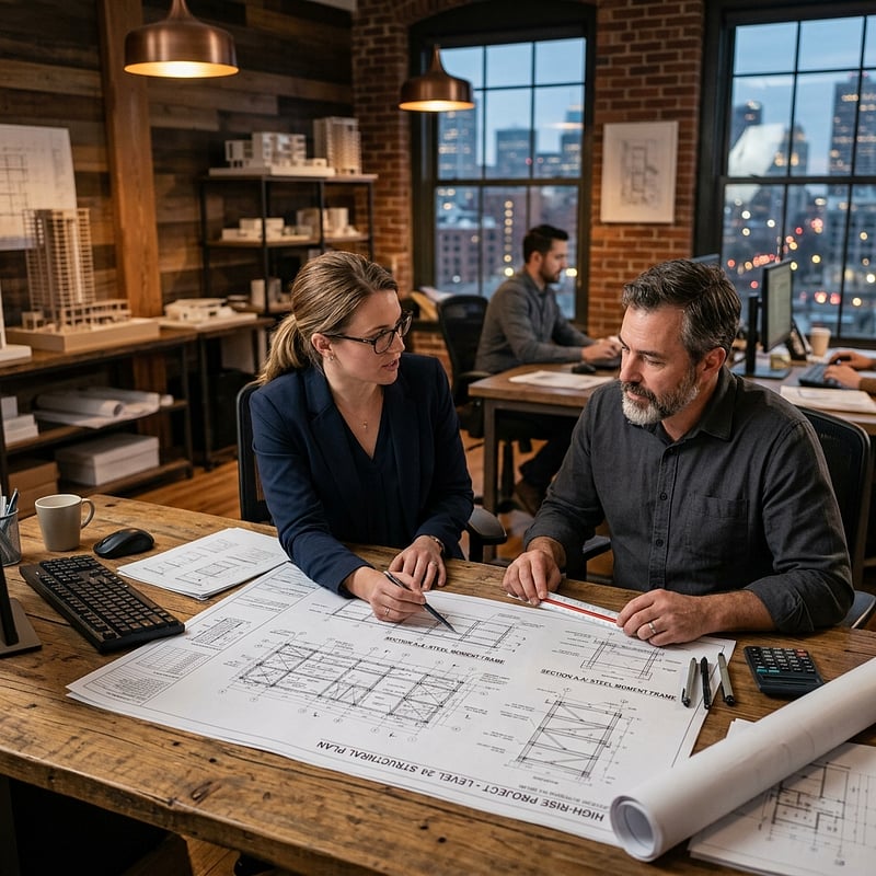 Structural blueprints of architectural luxury home